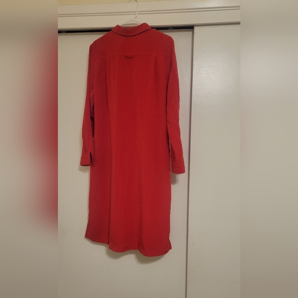 TravelSmith Red Button Front Shirt Dress Women’s Large Long Sleeve - Picture 2 of 3